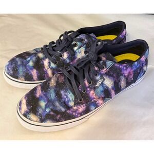 Vans Galaxy Sneakers Women 8.5 Purple Blue Space Print Ortholite Casual Shoes